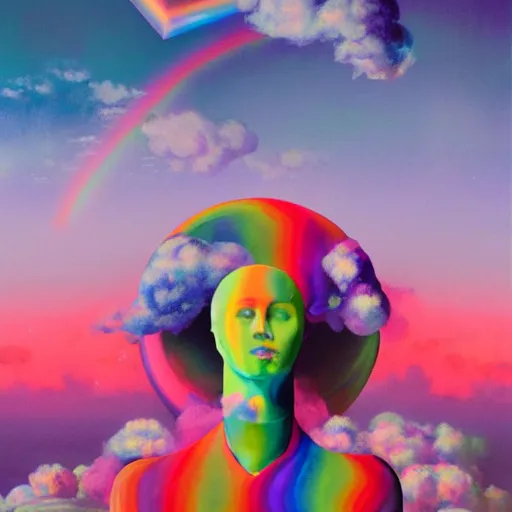 surreal gouache painting, clouds, vaporwave marble | Stable Diffusion ...