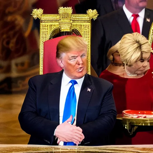 Image similar to the capitol is stormed on January 6 and Donald Trump is crowned King