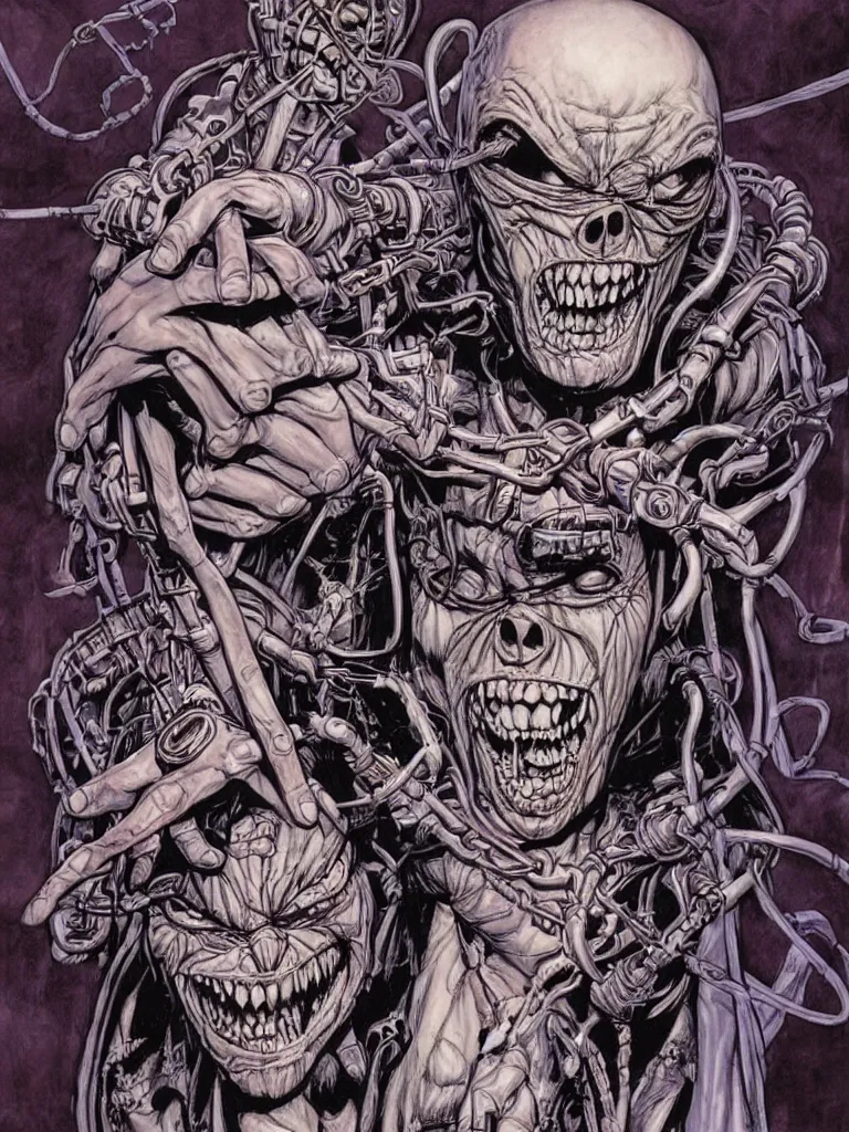 Image similar to iron maiden's eddie drawn by james jean on a fables comicbook cover