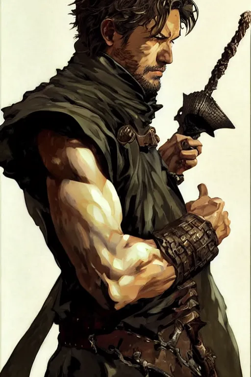 Image similar to attractive man, game of thrones, painting by j. c. leyendecker, yoji shinkawa, katayama bokuyo