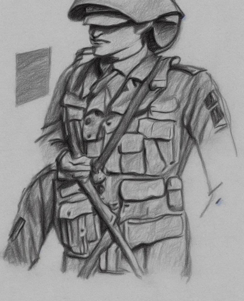 Image similar to stil frames of a drawing on stop motion sketchbook of a soldier from wwii writing a letter to home, minimal, black and white