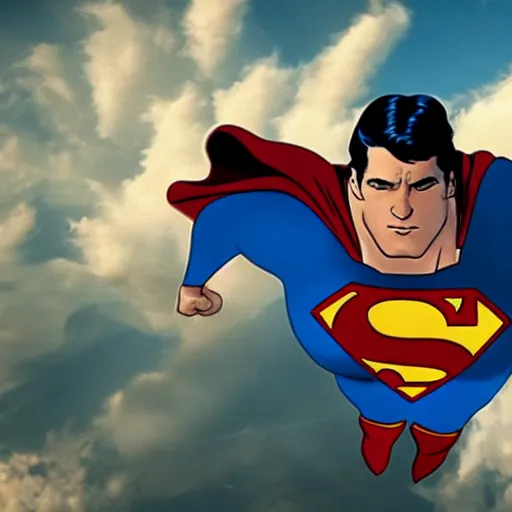 Prompt: superman farting out chemtrails, reality, realistic, detailed, 8 k, award winning, wide shot,