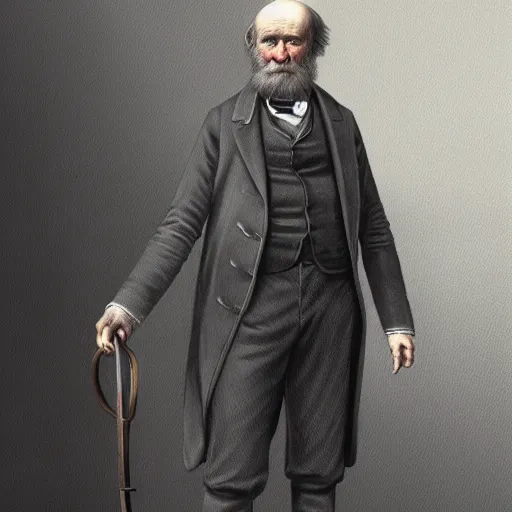 Prompt: charles darwin posing in victorian garb, highly detailed, digital painting, artstation, concept art, smooth, sharp focus, illustration