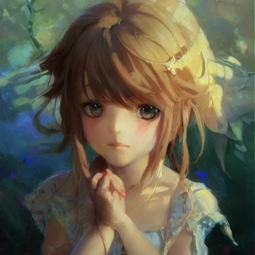 Image similar to cute anime girl portraits, chibi art, painting by gaston bussiere, craig mullins, j. c. leyendecker