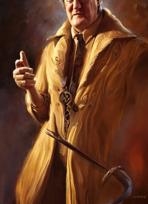 Prompt: Stephen Fry, by Ivan Aivakovsky, by Boris Vallejo, epic fantasy character art, D&D Concept Art, full length, Realistic, Regal, Refined, Detailed Digital Art, Oil Paining, Exquisite detail, post-processing, masterpiece, Cinematic Lighting, Unreal Engine, 8k, HD