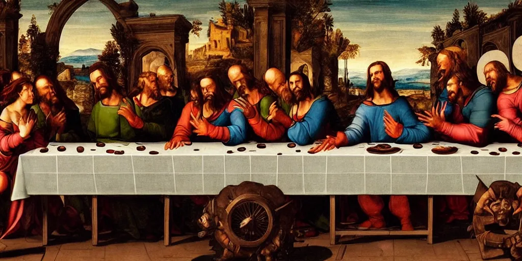 Prompt: the last supper of the x-men, renaissance painting, detailed, wallpaper