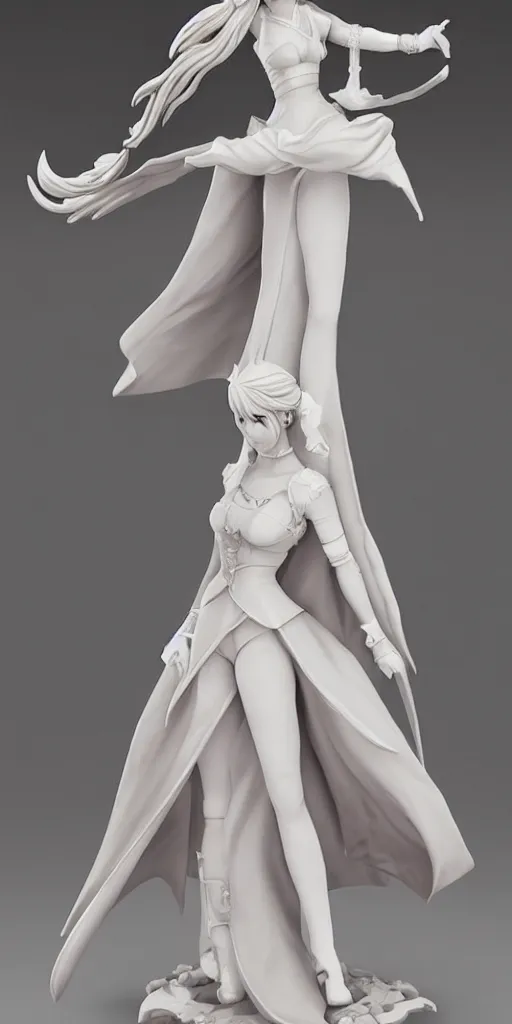 Image similar to a highly detailed 3D figurine of Lady Lunafreya