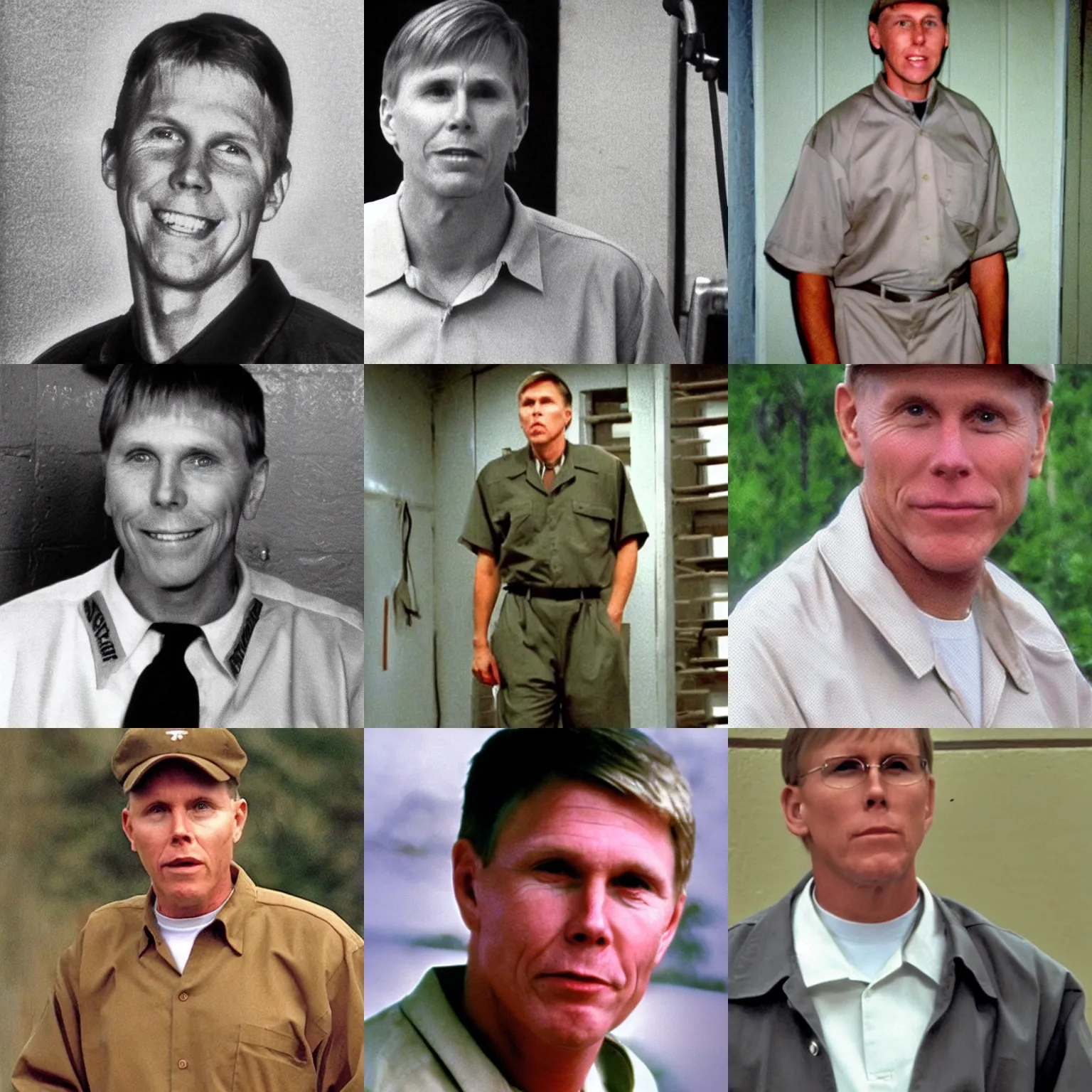 Prompt: high quality photo of pastor kent hovind in prison uniform, still from the shawshank redemption