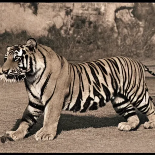 Image similar to an old photo of a tiger general