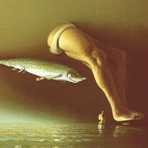 Image similar to sardine in the world of adam wyeth, extremely detailed masterpiece, illustration, by michael sowa,