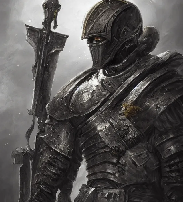 Prompt: a soldier / knight in the style of high fantasy art in the style of science fiction art trending on artstation deviantart pinterest hyper detailed photorealistic highlights and shadow hd 8 k post - processing high resolution