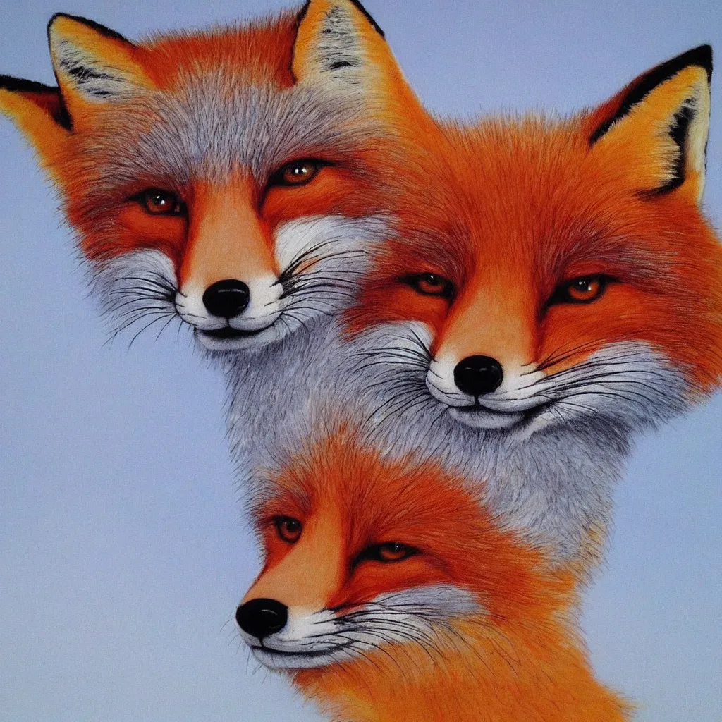 Image similar to fox face by bob ross