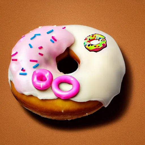 Image similar to a cow in the shape of a donut