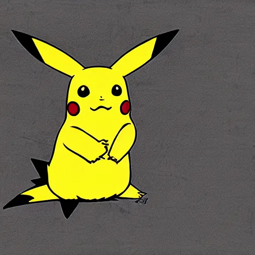 Image similar to a concrete pikachu