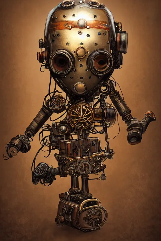 Image similar to steampunk helmet fantasy art mask robot ninja stylized digital illustration sharp focus, elegant intricate digital painting artstation concept art global illumination ray tracing advanced technology chaykin howard and campionpascale and cooke darwyn and davis jack