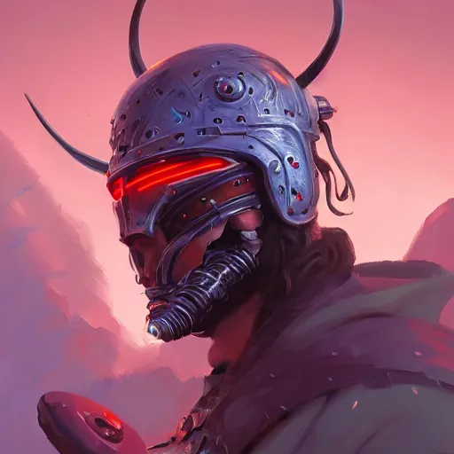 Image similar to cyberpunk viking helmet mask warrior goddess robot ninja fantasy, art gta 5 cover, official fanart behance hd artstation by jesper ejsing, by rhads, makoto shinkai and lois van baarle, ilya kuvshinov, ossdraws