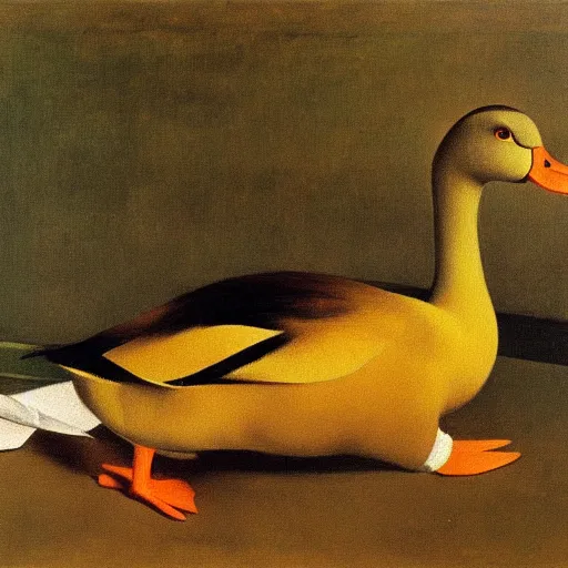 Image similar to a duck on the prowl oil painting balthus