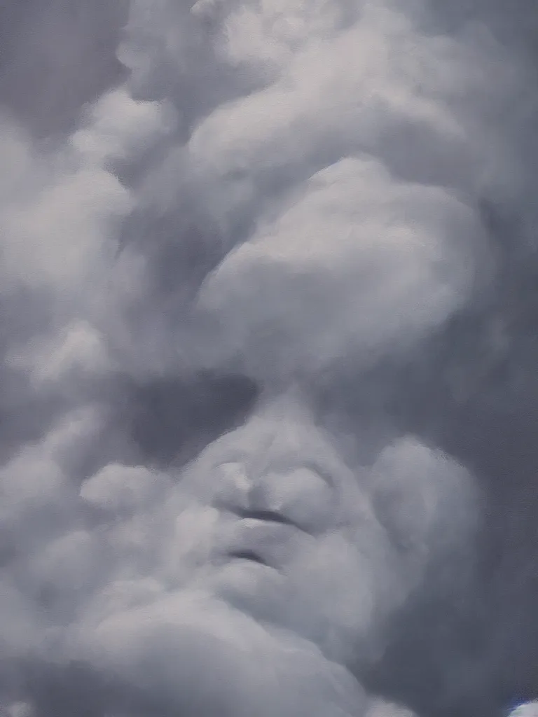 Image similar to portrait of a cloud man, detailed painting, hd, hq, high resolution, high detail, 4 k, 8 k