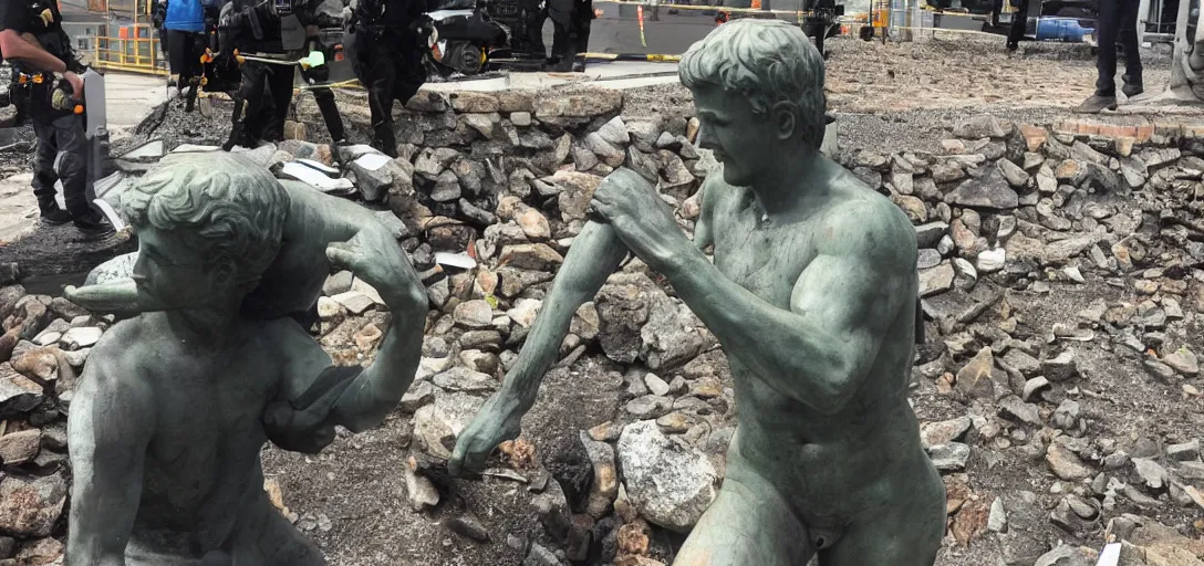 Image similar to statue of david stolen, police find under bridge in new york