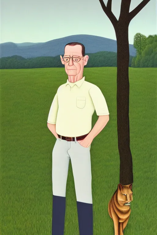 Prompt: Portrait of Hank Hill by David Inshaw