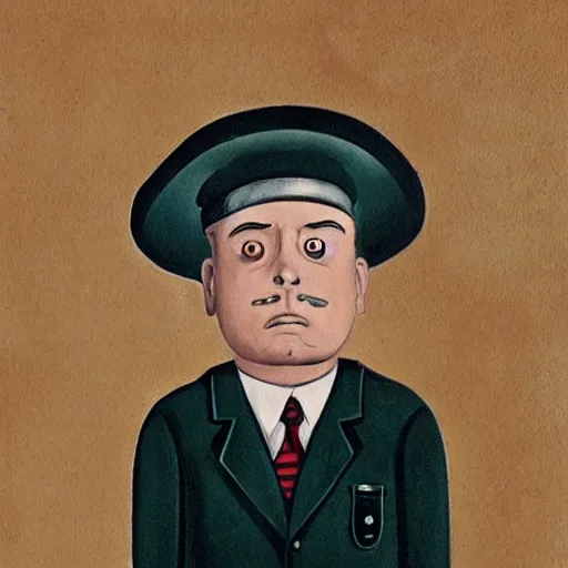 Image similar to portrait still of a ww 1 army surgeon, art style by charles addams,