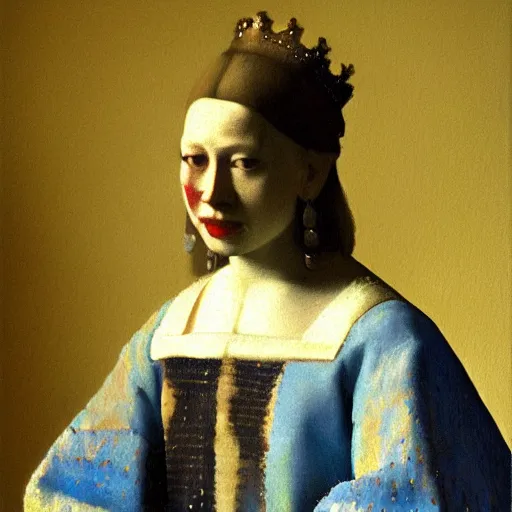 Image similar to high quality high detail painting by johannes vermeer, portrait of the queen of the seven kingdoms, hd, photorealistic lighting