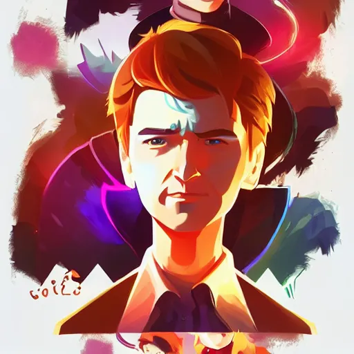 Image similar to nathan fillion radiating a glowing aura stuff loot legends stylized digital illustration video game icon artstation lois van baarle, ilya kuvshinov, rossdraws,