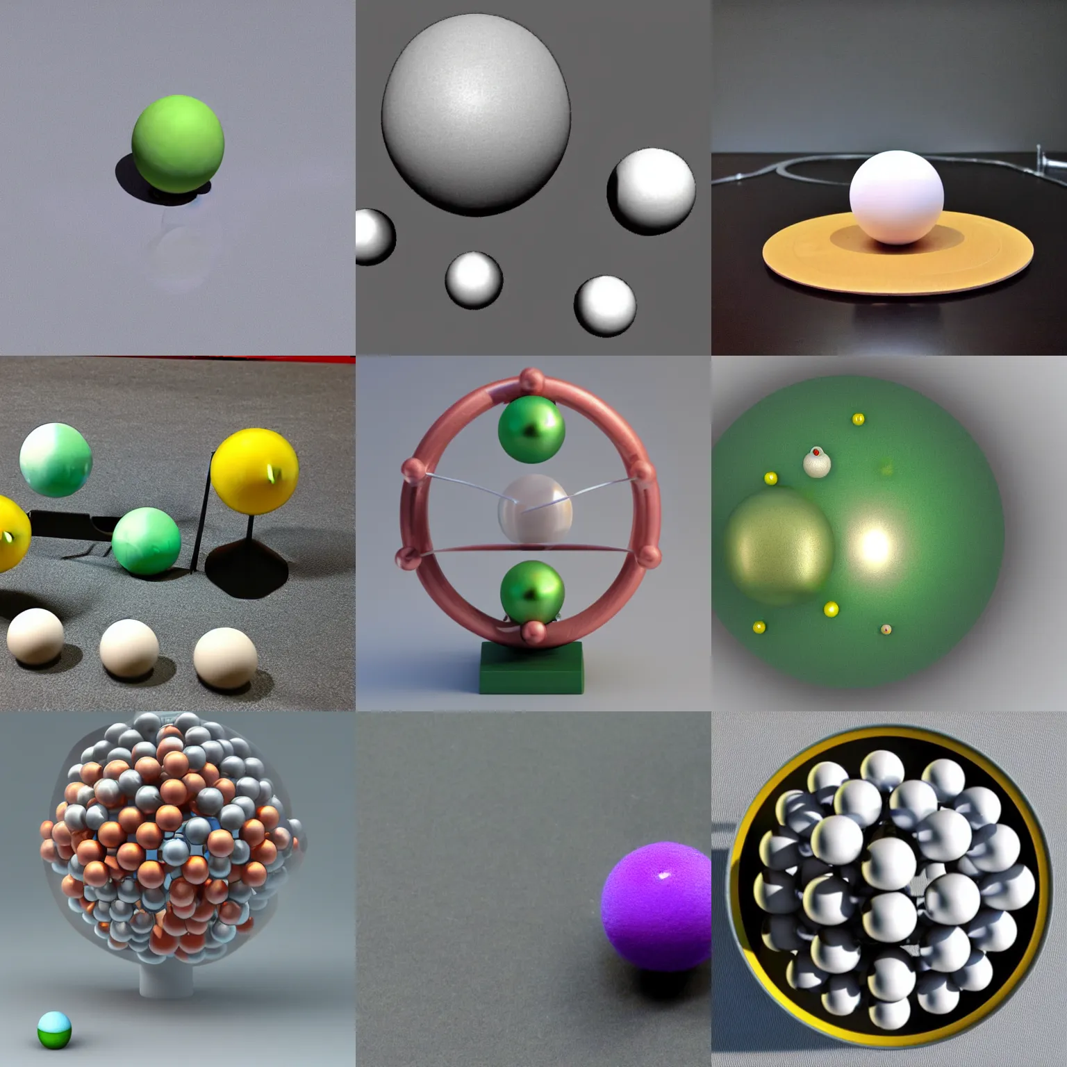 Prompt: model of atom with spheres