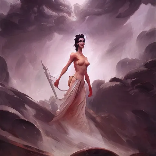 Prompt: goddess of storms, organic painting, matte painting, bold shapes, hard edges, aesthetic octane render, unreal engine, trending on artstation, by greg manchess, huang guangjian, gil elvgren, sachin teng, greg rutkowski, magali villeneuve, artgerm, jeremy lipkin, michael garmash and, rey