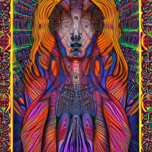 Image similar to visions of hildegard ancient psychedelic art, high resolution, digital painting, trending on artstation