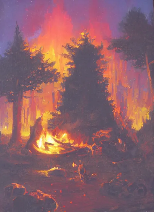 Image similar to camp fire by paul lehr