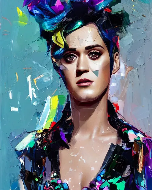 Image similar to highly detailed homeless katy perry portrait in wedding dress, ismail inceoglu, nielly