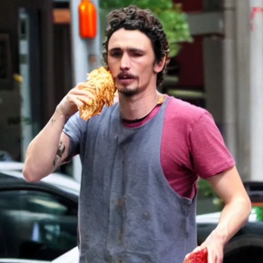 Image similar to James Franco eating a burrito