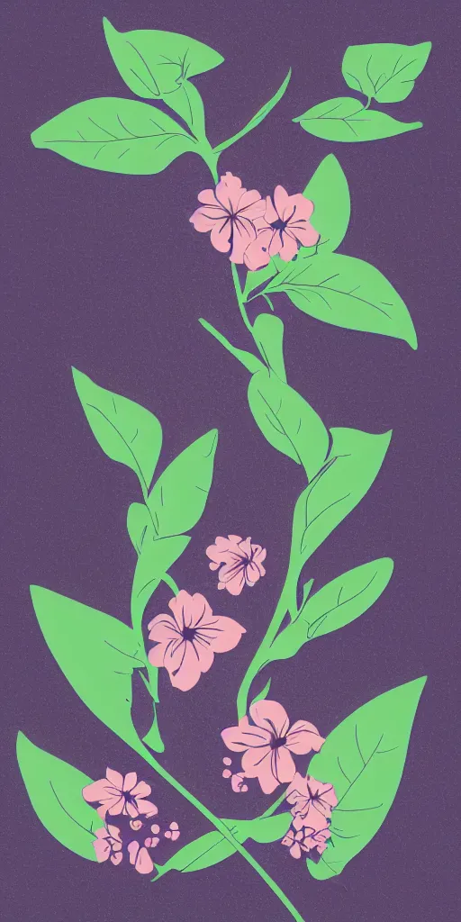 Image similar to shirt design, vector style, a prune flower blowing in the mountains, fresh modern look, made with photoshop