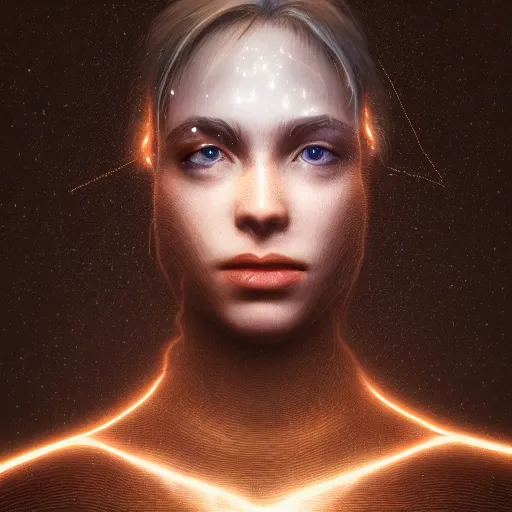 Image similar to a fearless leader of collaborative intelligence by miles johnston, portrait, volumetric lightning, ambient light, trending on artstation, award winning