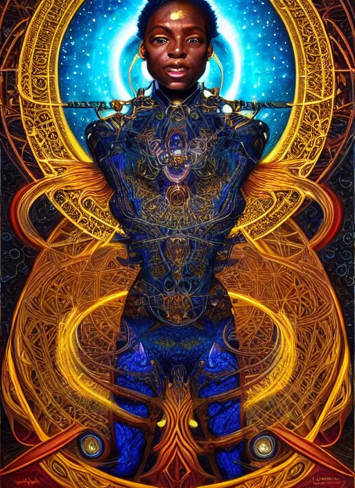 Image similar to : galatic shamen with Quantum energy fantasy, fantasy magic,  , intricate, sharp focus, illustration, highly detailed, digital painting, concept art, jahbu art and Paul lewin and kehinde wiley, masterpiece