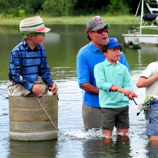 Prompt: bluth boys fishing