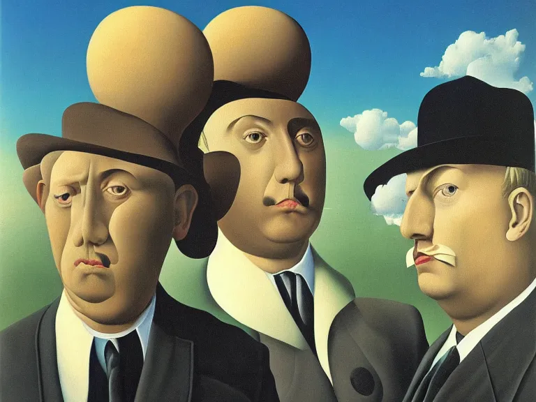 Prompt: painting by rene magritte and salvador dali, high detail, high resolution