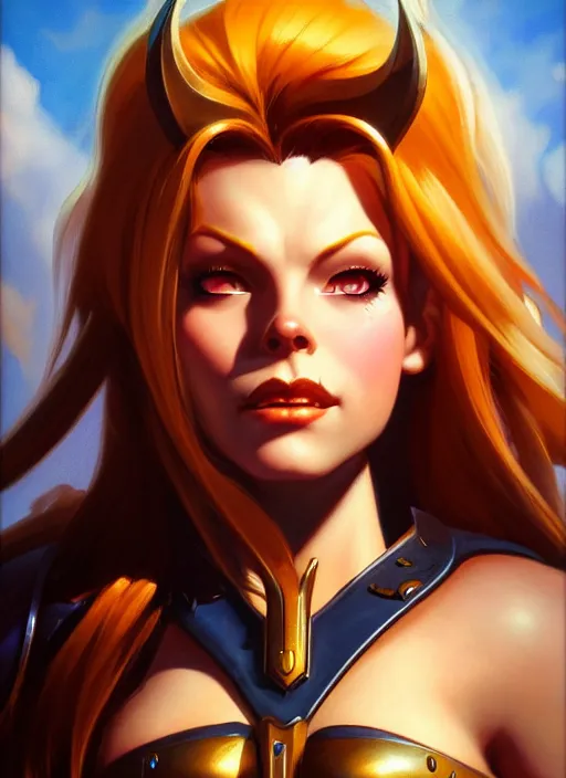 Prompt: cute brigitte from overwatch, fantasy, fantasy art, character portrait, portrait, close up, highly detailed, intricate detail, amazing detail, sharp focus, vintage fantasy art, vintage sci - fi art, radiant light, caustics, by boris vallejo