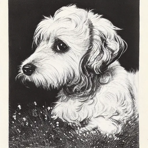 Prompt: a cute dog, fluid, smooth, high contrast, sharpness, dramatic, very detailed, intricate, by windsor mckay