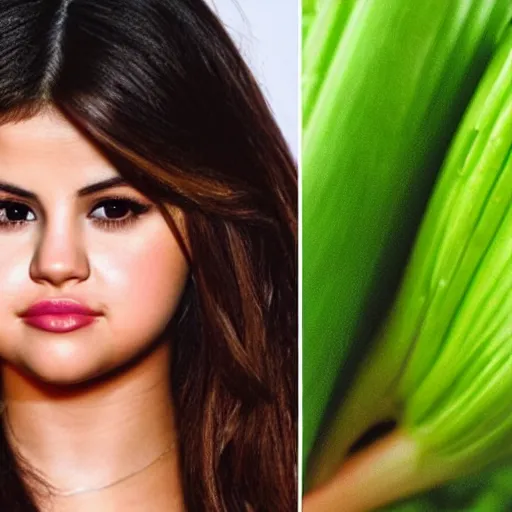 Image similar to selena gomez as celery photoshop