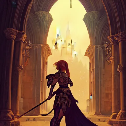 Image similar to An illustrationof a portrait of a young Knights of Zodiac girl, wings, fighting at ancinet Agora of Athens, ruins, cyberpunk cathedral, Golden Light, 8K, illustration, art by artgerm and greg rutkowski and alphonse mucha, volumetric light, lightrays, smoke, cinematic, atmospheric, insanely detailed and intricate, hypermaximalist, elegant, super detailed