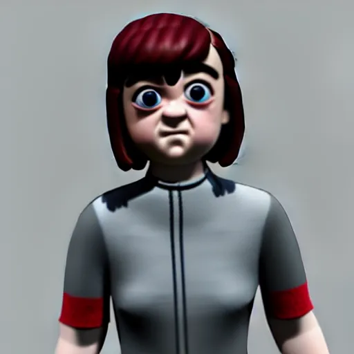 Prompt: maisie williams like a toy made by pixar, conceptual 3 d render