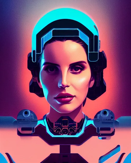 Image similar to portrait of lana del rey as a cyborg. intricate abstract. intricate artwork. by tooth wu, wlop, beeple, dan mumford. dramatic octane render, trending on artstation, greg rutkowski very coherent symmetrical artwork. cinematic, key art, hyper realism, high detail, octane render, 8 k, iridescent accents