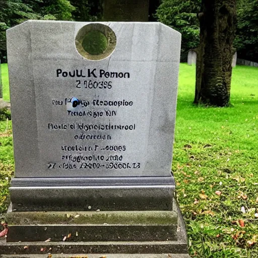 Image similar to paul krugman, a victim of great bitcoin flu, grave at highgate cemetery in london