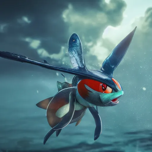 Image similar to photography of a realistic seaking animal, ultra detailed, 8 k, cinematic lighting, natural background, trending on artstation, pokemon
