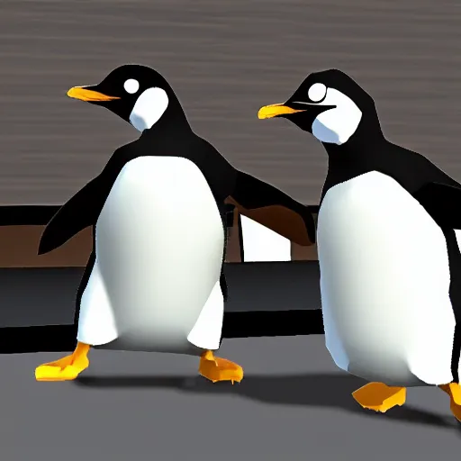 Image similar to danny devito punching penguins, nintendo 6 4 screenshot, low poly, aliased