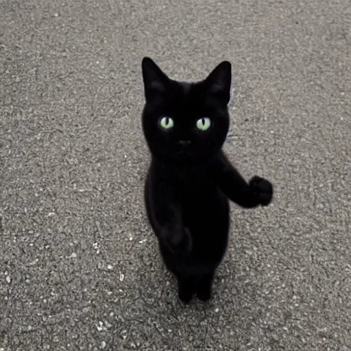 Image similar to a black cat giving a thumbs up