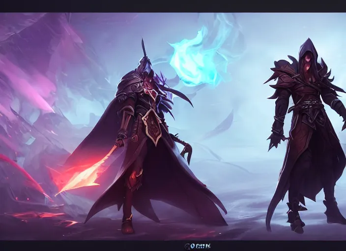 Image similar to dark mage character concept art, digital illustration, trending on artstation, epic composition, scenic background, 8 k uhd, masterpiece, league of legends splash art, octane render, highly detailed, perfect lineart