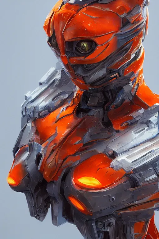 Image similar to orange cat with mecha details, intricate, elegant, highly detailed, digital painting, artstation, concept art, smooth, sharp focus, illustration, art by artgerm